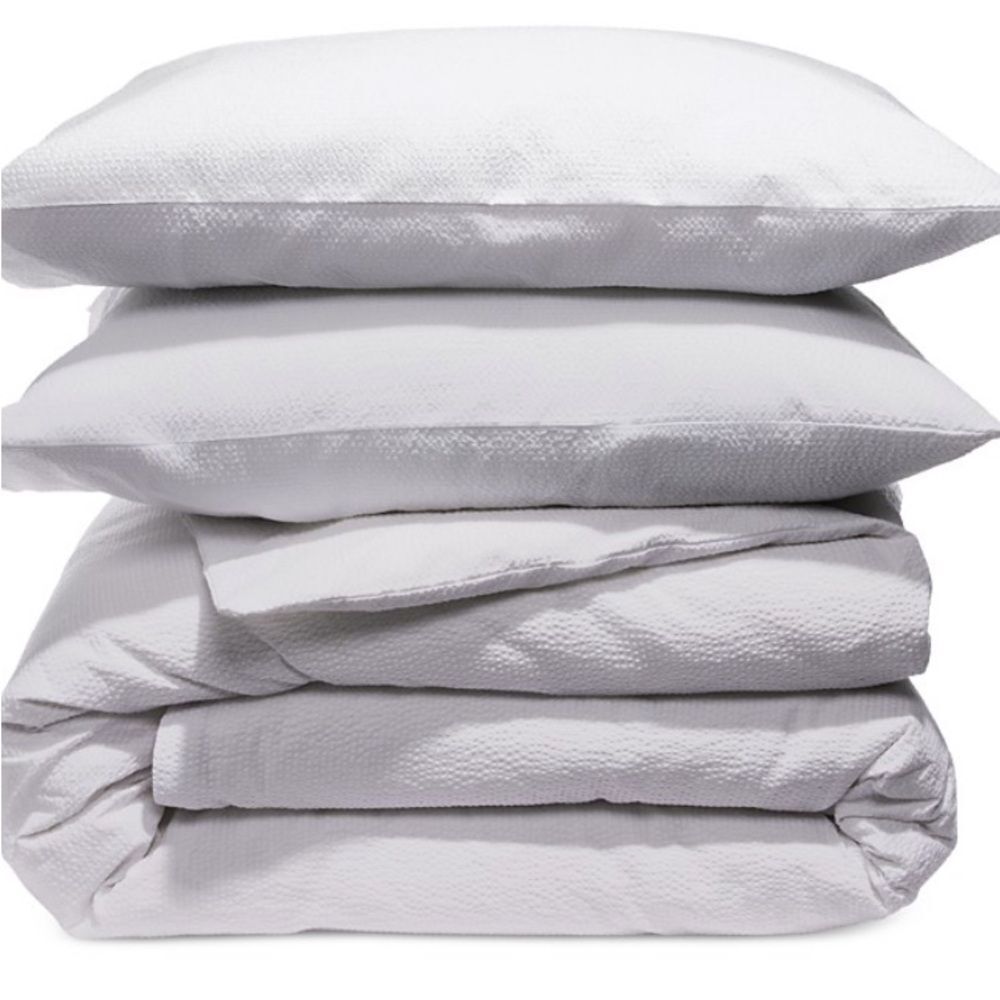 AQUA SEERSUCKER DUVET COVER SET